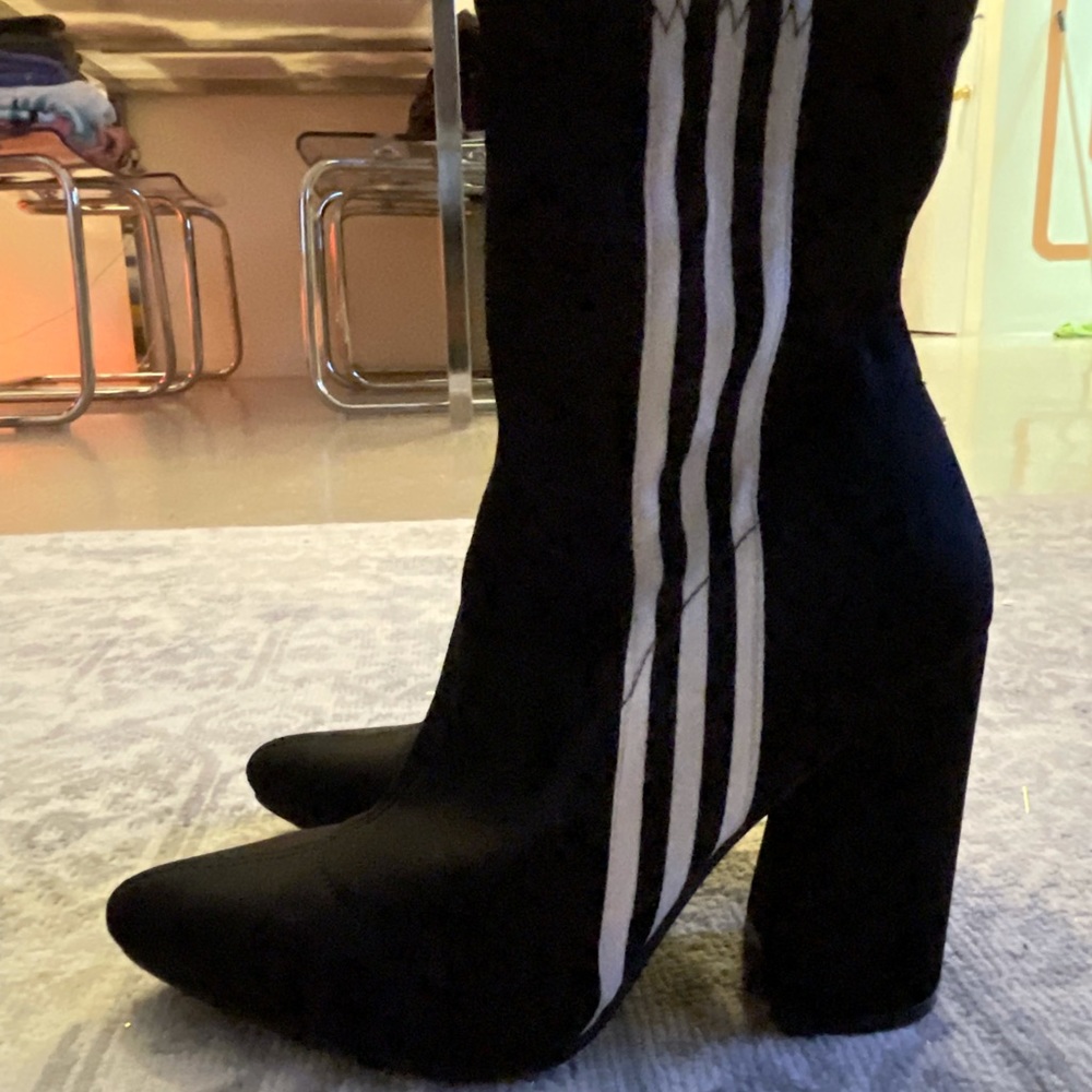 Black Stripe Sock Booties